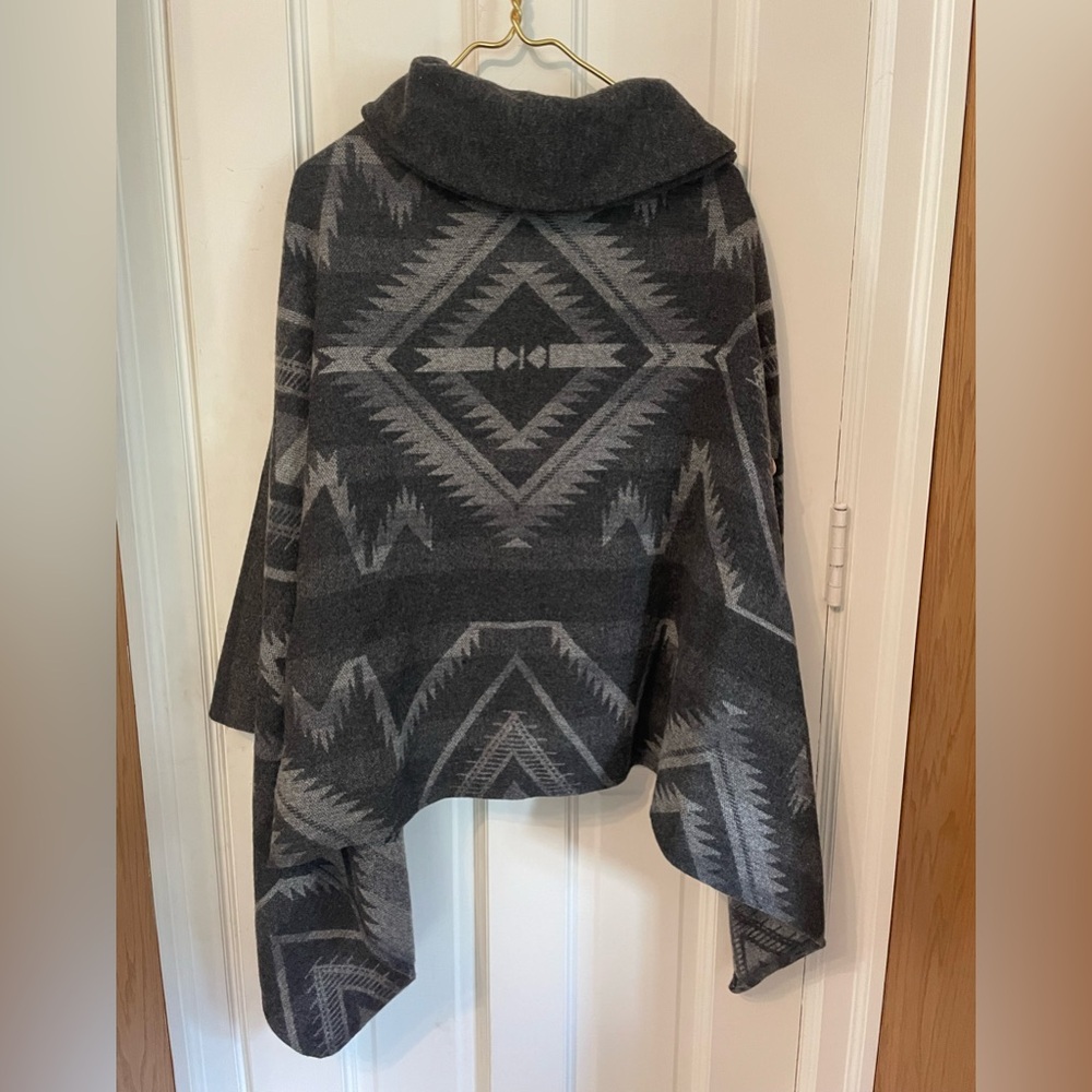 Vintage Ralph Lauren Lambswool-Blend Blanket Cape Poncho Wrap OS | Italian Made - Picture 6 of 7